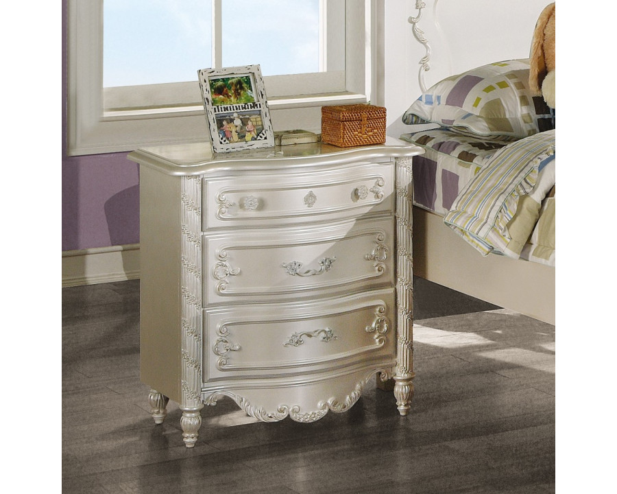 ACME - Pearl Nightstand in Pearl White