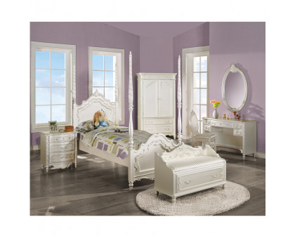 ACME - Pearl Bench with Storage in Pearl White