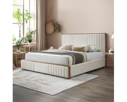 ACME Kaleea EK Bed - Beige Chenille/Walnut