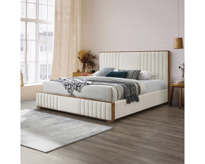 ACME Kaleea EK Bed - Beige Chenille/Walnut