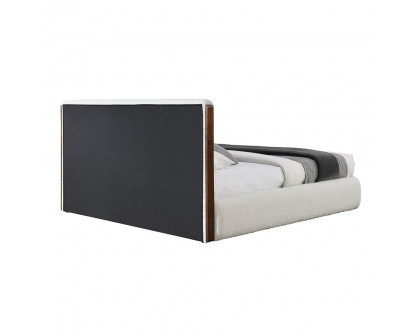 ACME Sandro EK Bed - White Boucle/Walnut