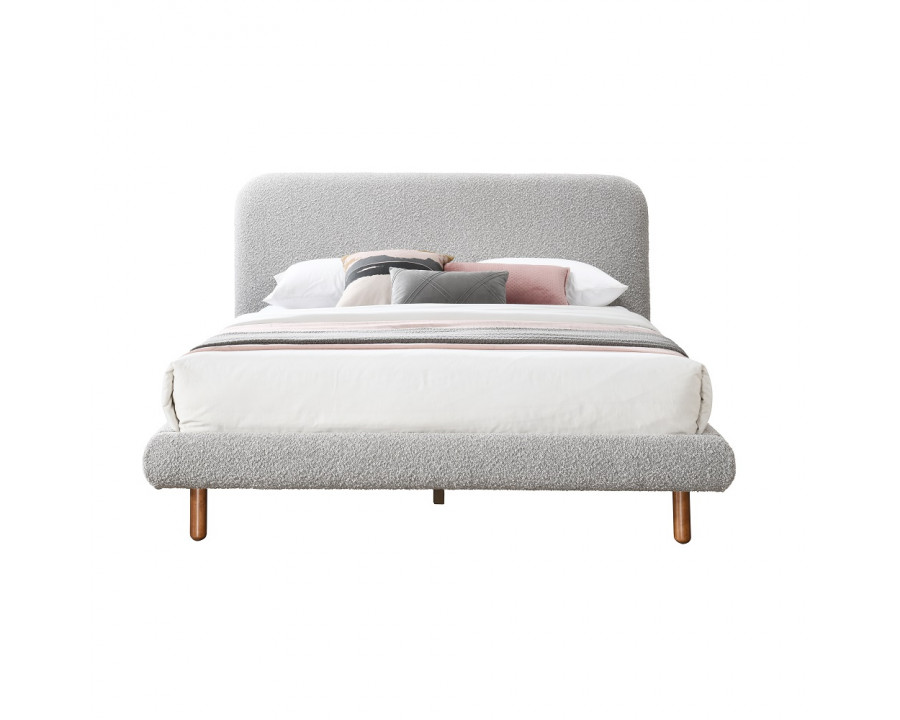 ACME Cleo EK Bed - Gray Boucle