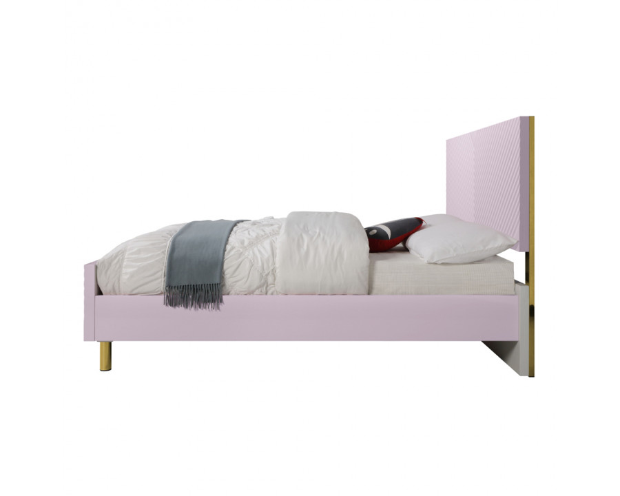 ACME - Gaines Full Bed in Pink High Gloss