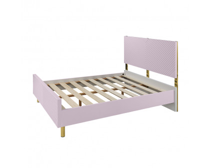 ACME - Gaines Full Bed in Pink High Gloss