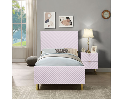 ACME - Gaines Full Bed in Pink High Gloss