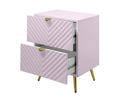 ACME Gaines Nightstand - Pink High Gloss