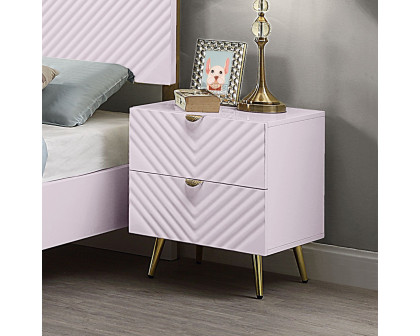 ACME Gaines Nightstand - Pink High Gloss