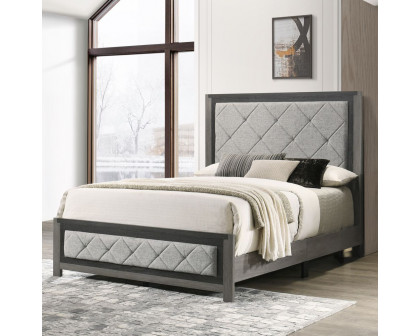 ACME Casimiro Eastern King Bed - Gray Linen/Gray