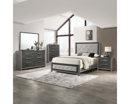 ACME Casimiro Eastern King Bed - Gray Linen/Gray