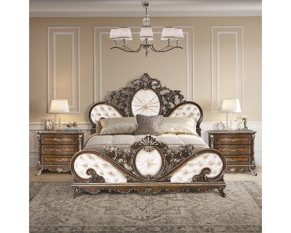 ACME Devany Eastern King Bed - Cream Cherry