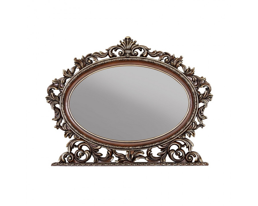 ACME - Devany Oval Mirror in Cherry