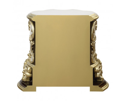 ACME - Desiderius Nightstand in Antique Gold/Hand Painted Brown