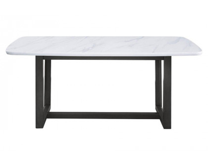 ACME - Madan Dining Table with Marble Top in Marble Top/Weathered Gray