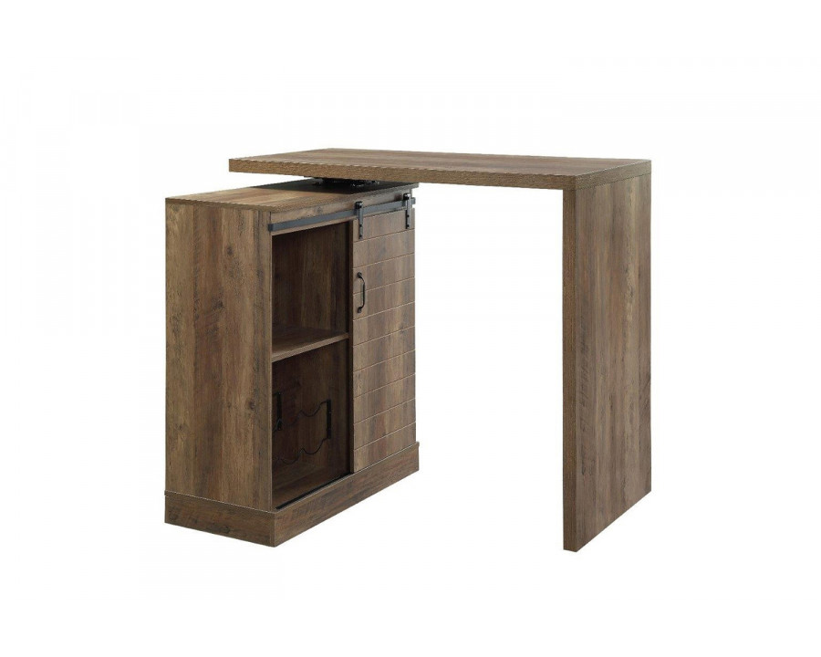 ACME - Quillon Bar Table in Rustic Oak