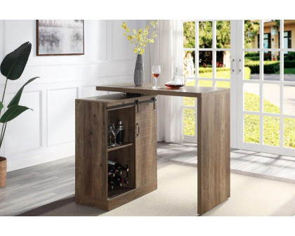 ACME - Quillon Bar Table in Rustic Oak