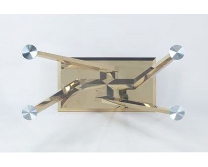 ACME - Barnard Dining Table in Clear Glass/Mirrored Gold