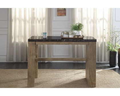 ACME - Charnell Counter Heigh Table in Marble Top/Oak