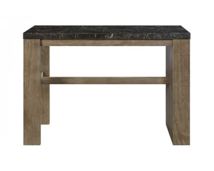 ACME - Charnell Counter Heigh Table in Marble Top/Oak