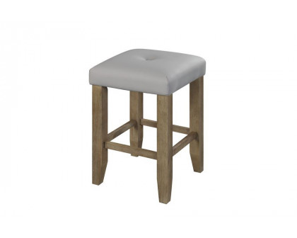 ACME - Charnell Counter Height Stool (Set-2) in Gray/Oak