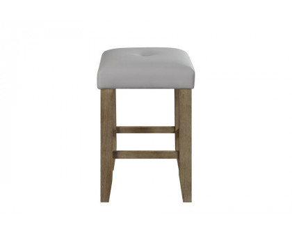 ACME - Charnell Counter Height Stool (Set-2) in Gray/Oak