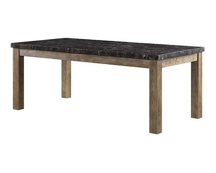 ACME - Charnell Dining Table in Marble Top/Oak