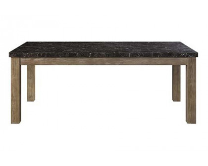 ACME - Charnell Dining Table in Marble Top/Oak