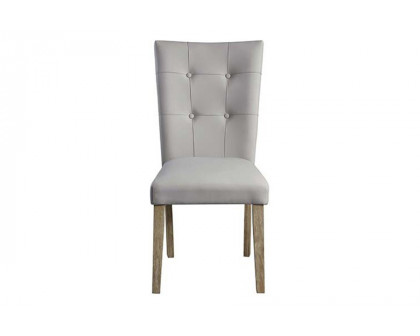 ACME - Charnell Side Chair (Set-2) in Gray/Oak