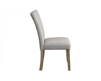 ACME - Charnell Side Chair (Set-2) in Gray/Oak