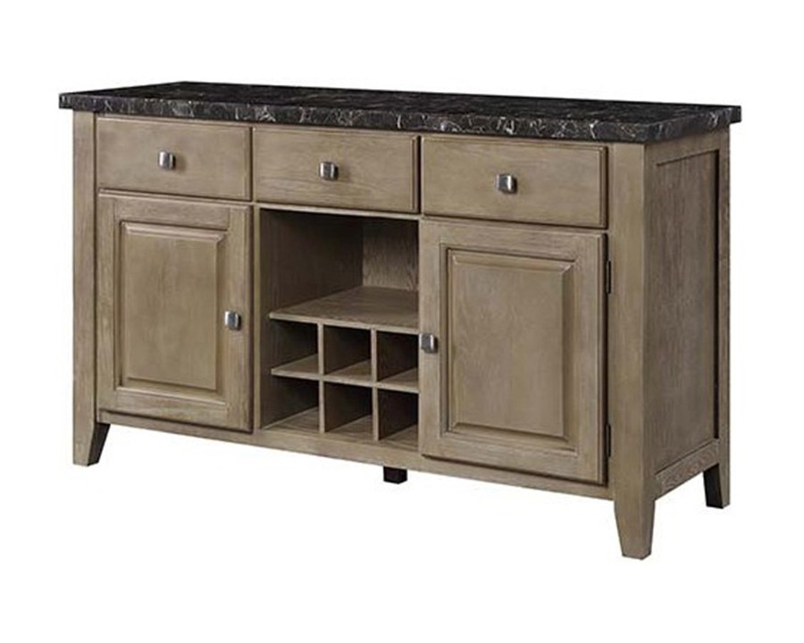 ACME - Charnell Server in Marble Top/Oak