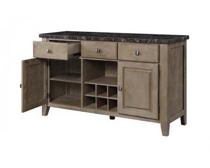 ACME - Charnell Server in Marble Top/Oak