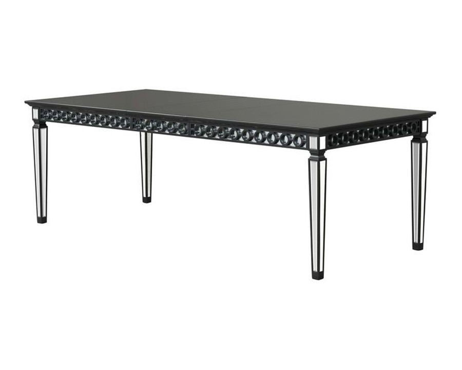 ACME - Varian II Dining Table in Mirrored/Black