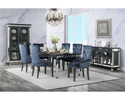 ACME - Varian II Dining Table in Mirrored/Black