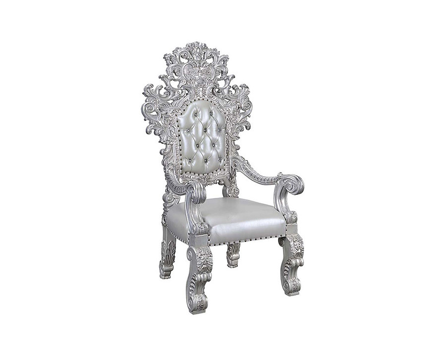 ACME - Valkyrie Arm Chair (Set-2) in Antique Platinum