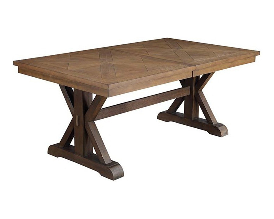 ACME - Pascaline Dining Table in Gray/Rustic Brown/Oak