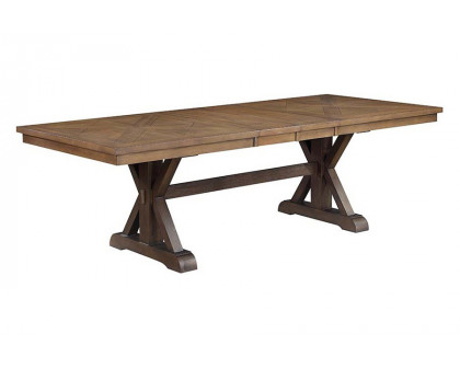 ACME - Pascaline Dining Table in Gray/Rustic Brown/Oak