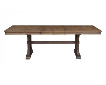 ACME - Pascaline Dining Table in Gray/Rustic Brown/Oak