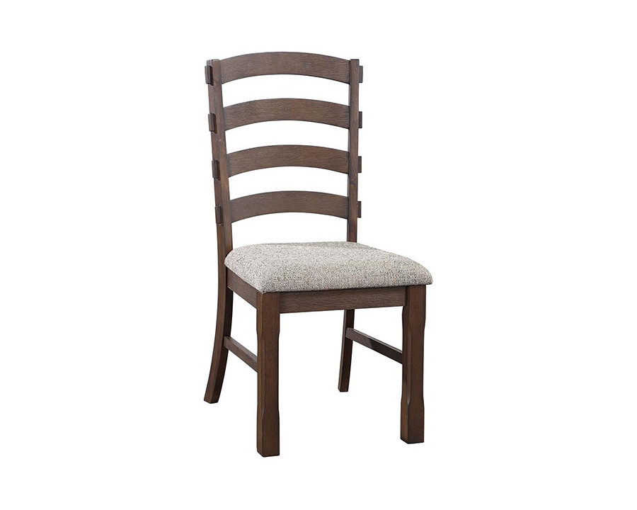 ACME - Pascaline Side Chair (Set-2) in Gray/Rustic Brown/Oak