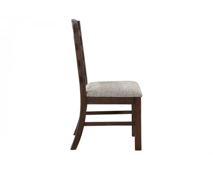 ACME - Pascaline Side Chair (Set-2) in Gray/Rustic Brown/Oak