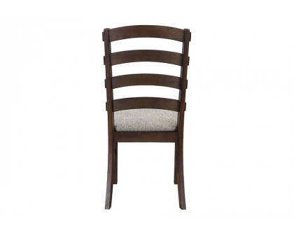 ACME - Pascaline Side Chair (Set-2) in Gray/Rustic Brown/Oak