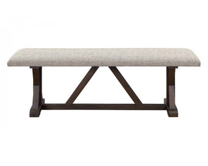 ACME - Pascaline Bench in Gray/Rustic Brown/Oak