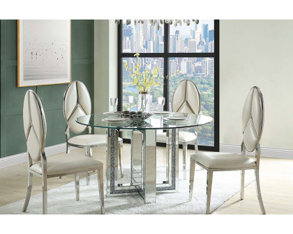 ACME - Noralie Dining Table in Mirrored/Faux Diamonds (DN00715)