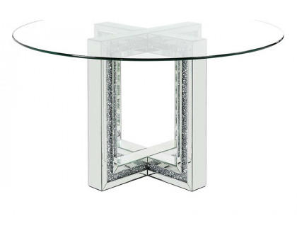 ACME - Noralie Dining Table in Mirrored/Faux Diamonds (DN00715)