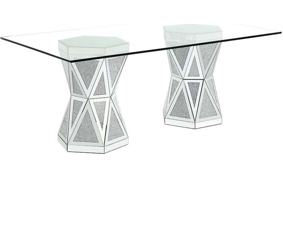 ACME - Noralie Dining Table in Mirrored/Faux Diamonds (DN00722)