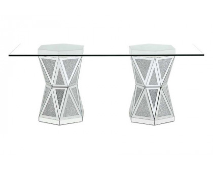 ACME - Noralie Dining Table in Mirrored/Faux Diamonds (DN00722)