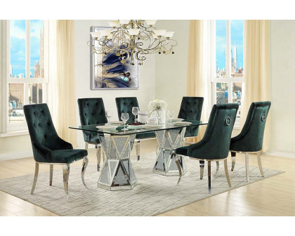 ACME - Noralie Dining Table in Mirrored/Faux Diamonds (DN00722)