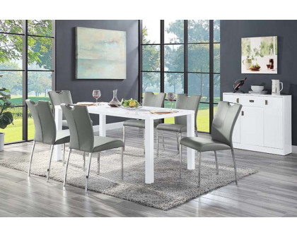 ACME - Pagan Side Chair (Set-2) in Gray/Chrome