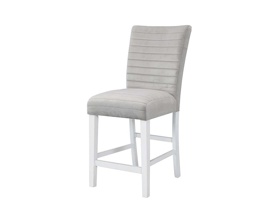 ACME - Elizaveta Counter Height Chair (Set-2) in Gray/White High Gloss