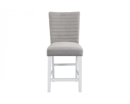 ACME - Elizaveta Counter Height Chair (Set-2) in Gray/White High Gloss