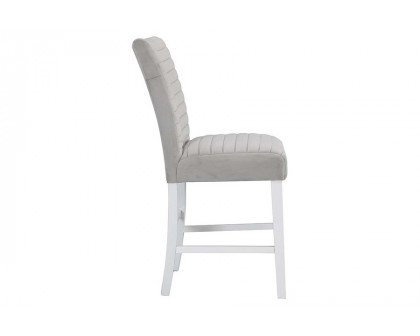 ACME - Elizaveta Counter Height Chair (Set-2) in Gray/White High Gloss