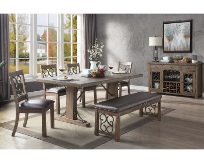 ACME - Raphaela Dining Table in Weathered Cherry